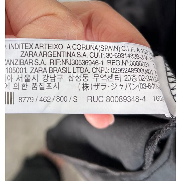 ZARA ORGANZA SATIN EFFECT DRESS One Shoulder black sz S - Picture 12 of 13